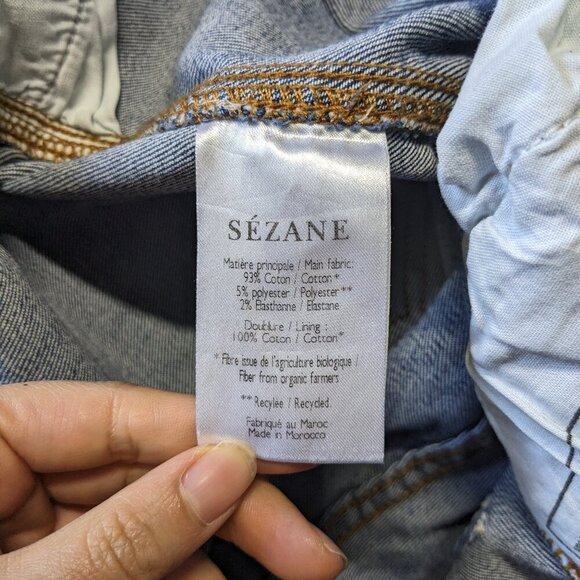 Sezane Blue Jeans Perfect Slim 7/8 Dark Blue Skinny Size 29 - Picture 12 of 13